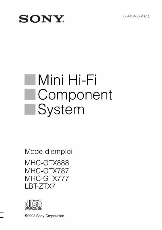 Mode d'emploi SONY LBT-ZTX7