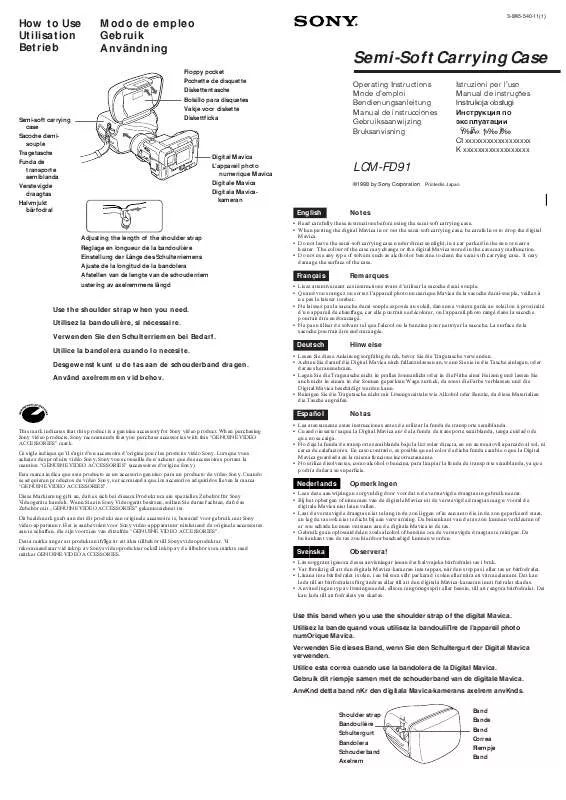 Mode d'emploi SONY LCM-FD91