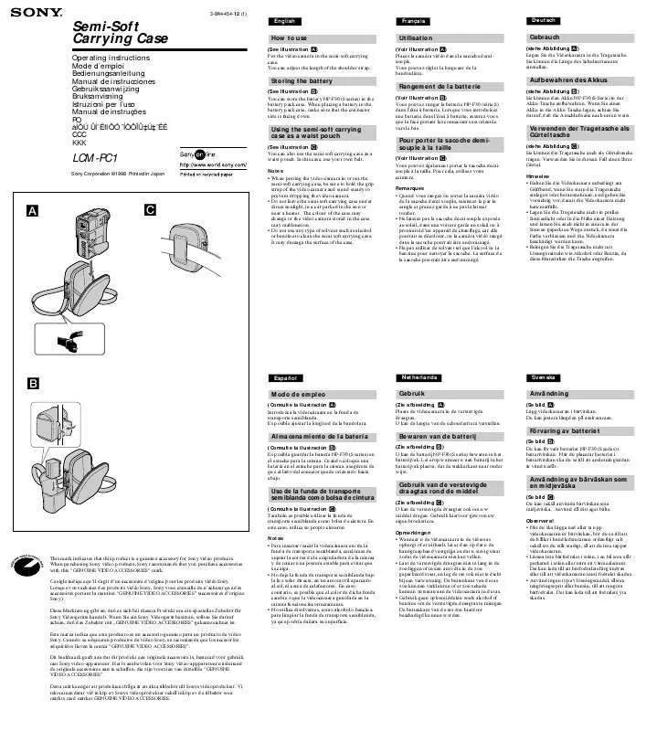 Mode d'emploi SONY LCM-PC1