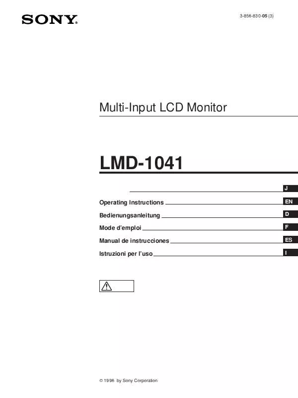 Mode d'emploi SONY LMD-1041