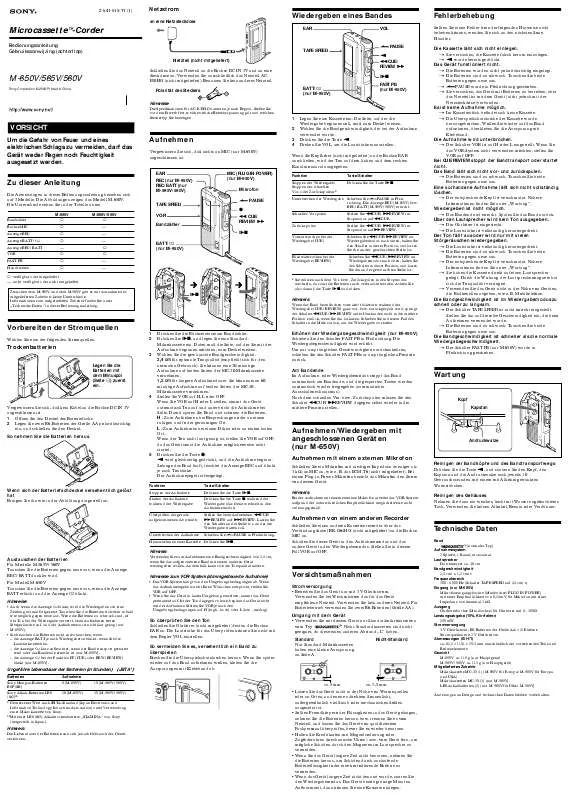 Mode d'emploi SONY M-650V