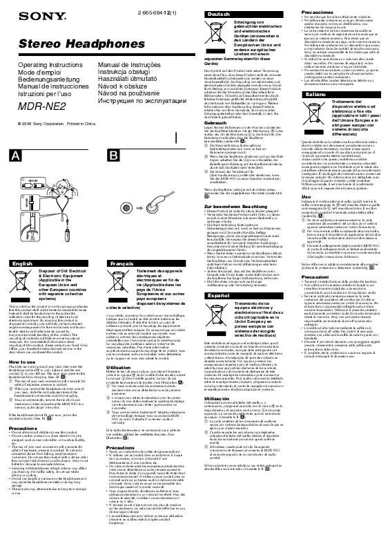 Mode d'emploi SONY MDR-NE2