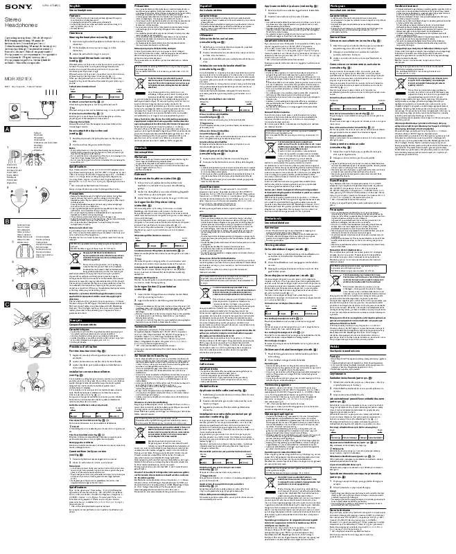 Mode d'emploi SONY MDR-XB21EX