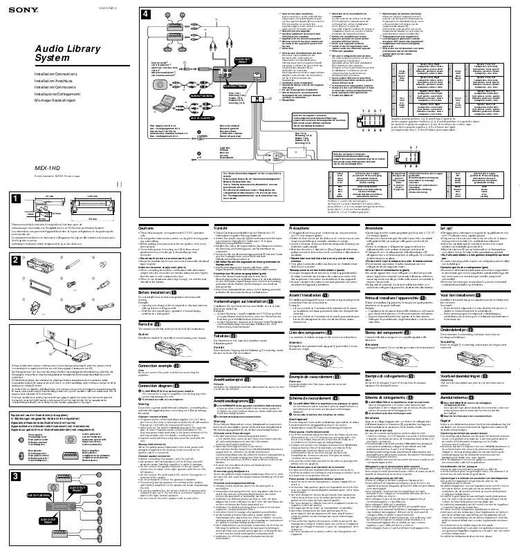 Mode d'emploi SONY MEX-1HD