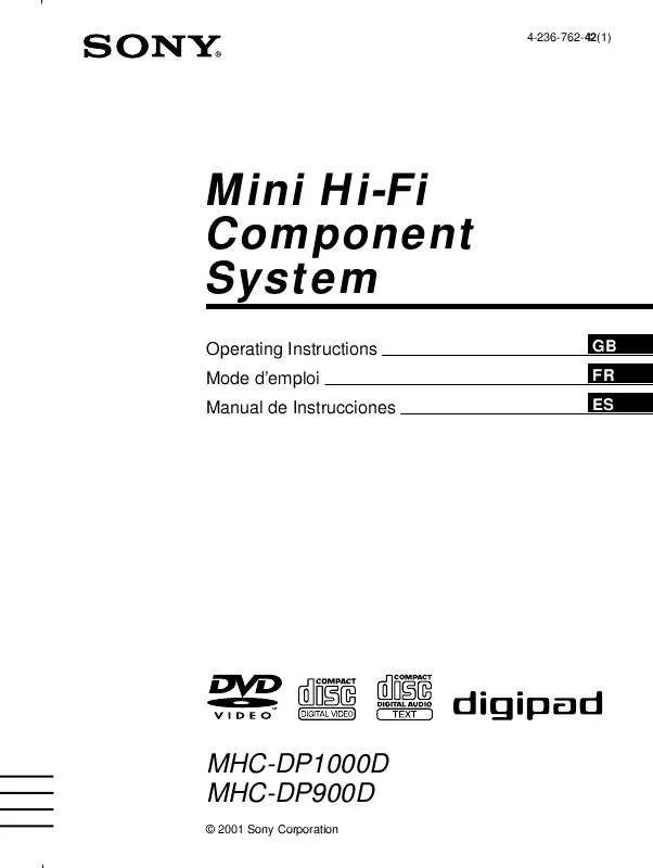 Mode d'emploi SONY MHC-DP1000D