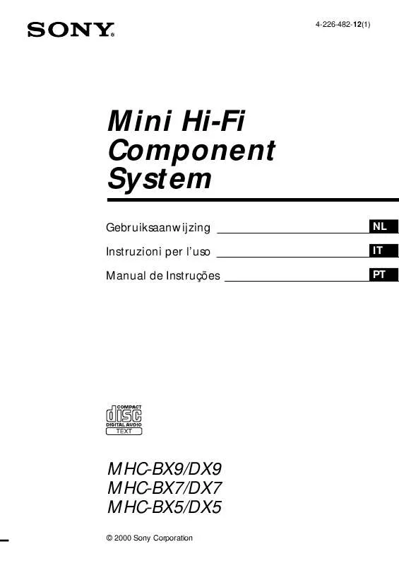 Mode d'emploi SONY MHC-DX5