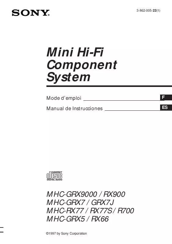 Mode d'emploi SONY MHC-GRX7