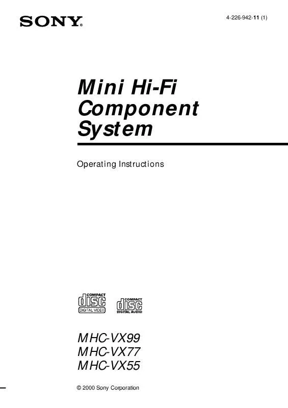 Mode d'emploi SONY MHC-VX55