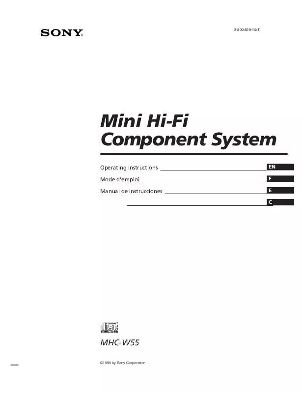 Mode d'emploi SONY MHC-W55