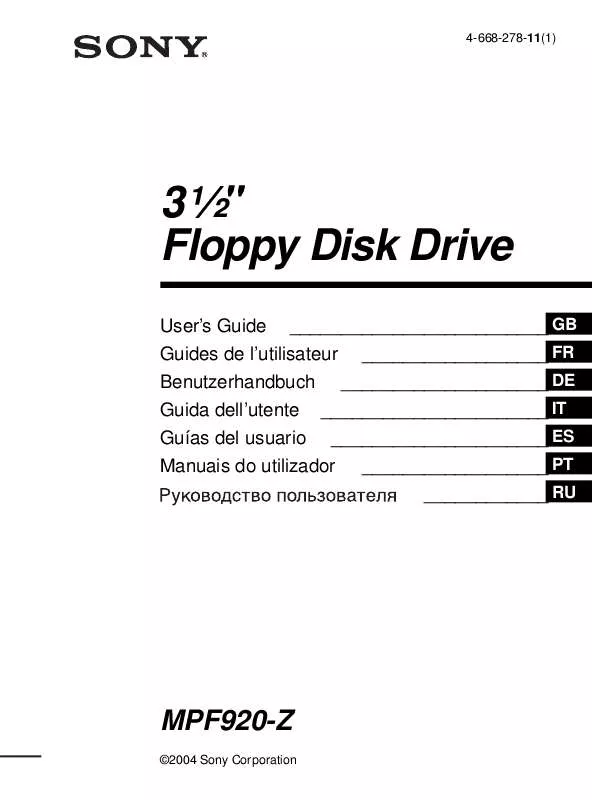 Mode d'emploi SONY MPF920-Z