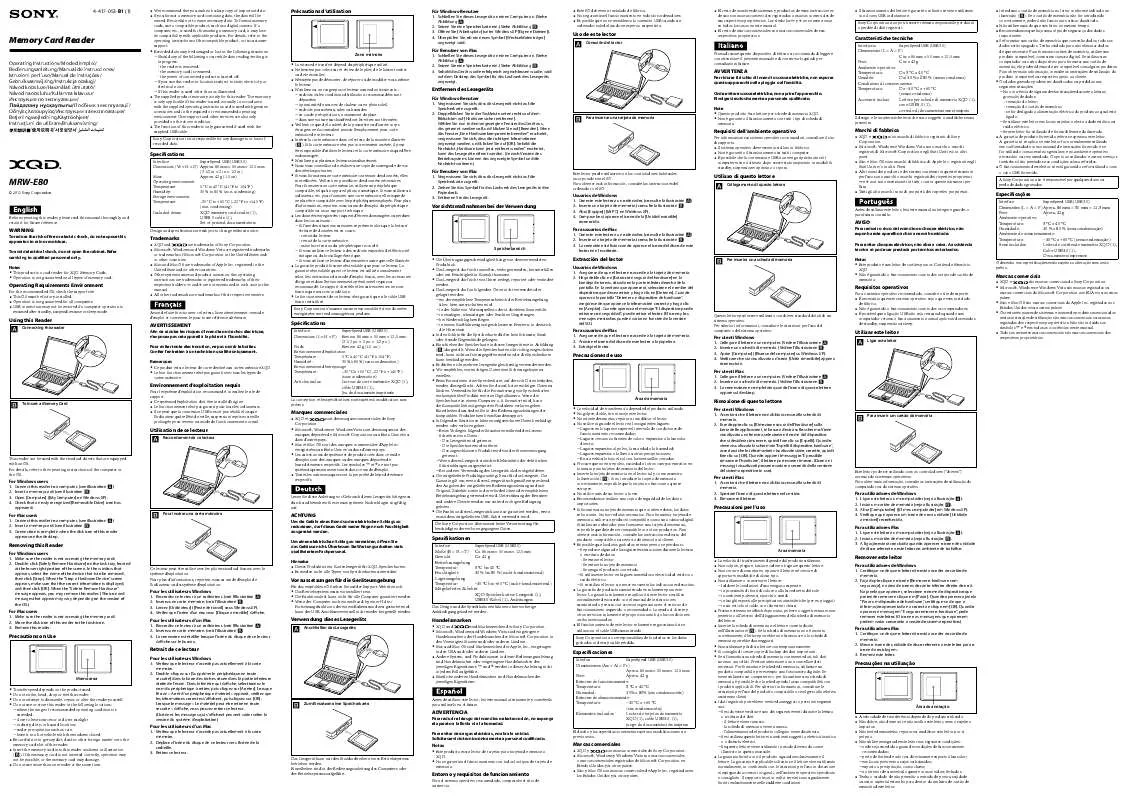 Mode d'emploi SONY MRW-E80/BC1