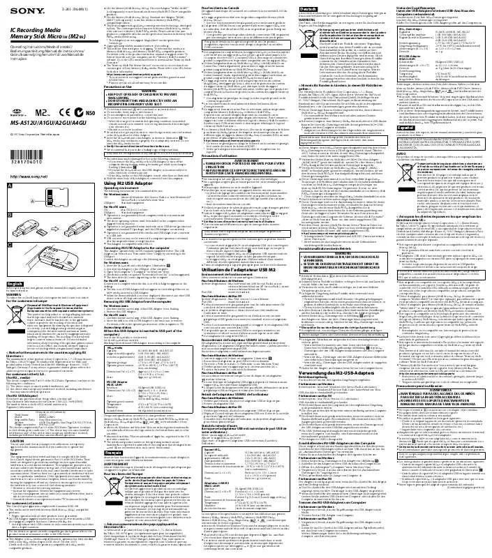 Mode d'emploi SONY MS-A1GU