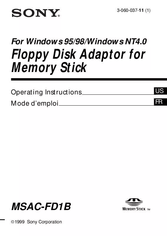 Mode d'emploi SONY MSAC-FD1B