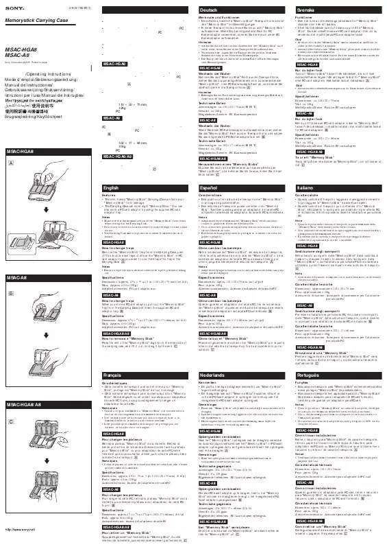 Mode d'emploi SONY MSAC-HGA8