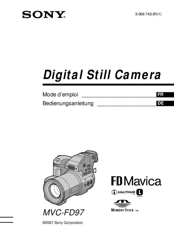 Mode d'emploi SONY MAVICA MVC-FD97