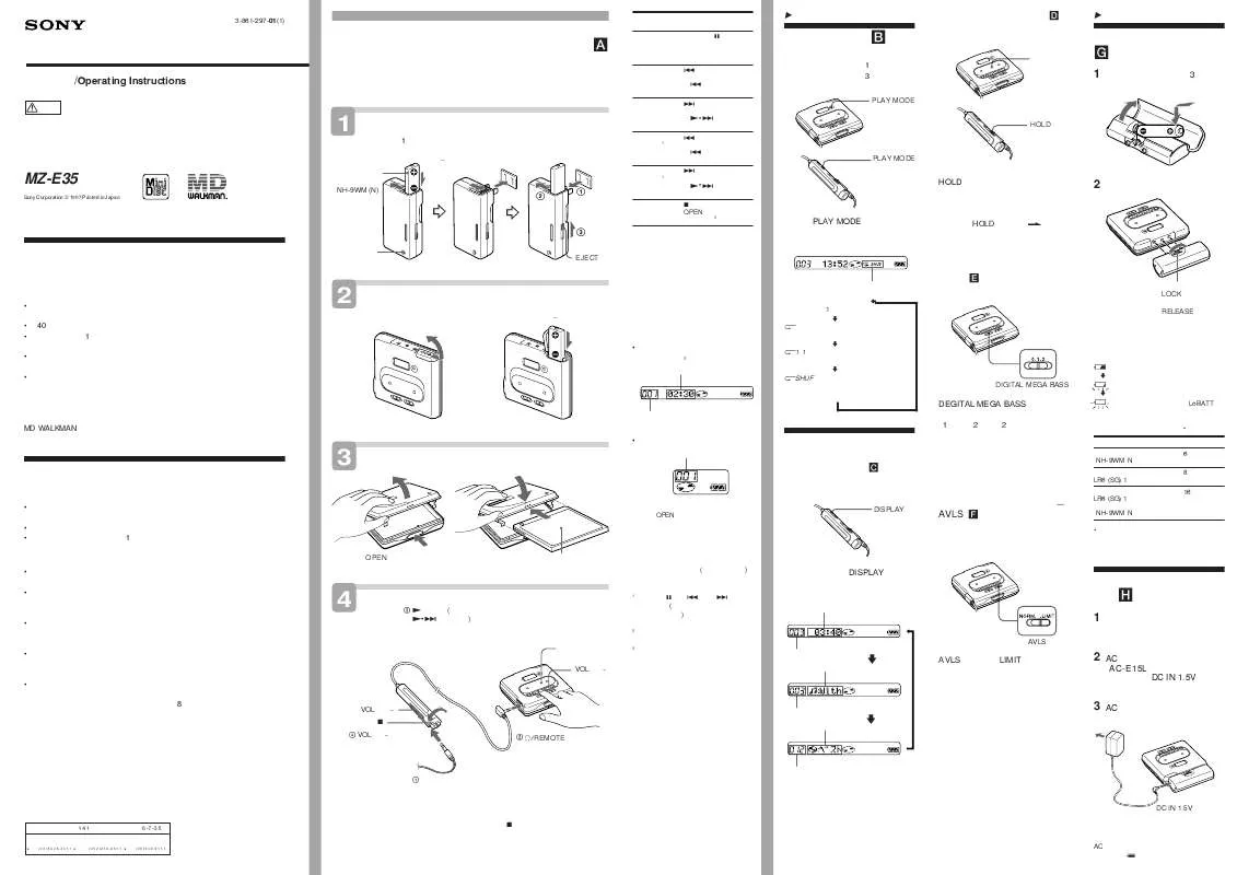 Mode d'emploi SONY MZ-E35