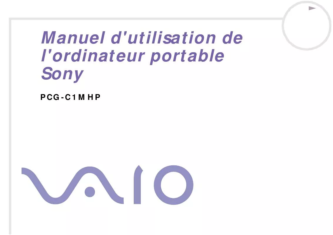 Mode d'emploi SONY PCG-C1MHP