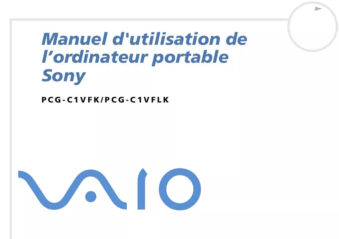 Mode d'emploi SONY PCG-C1VFK