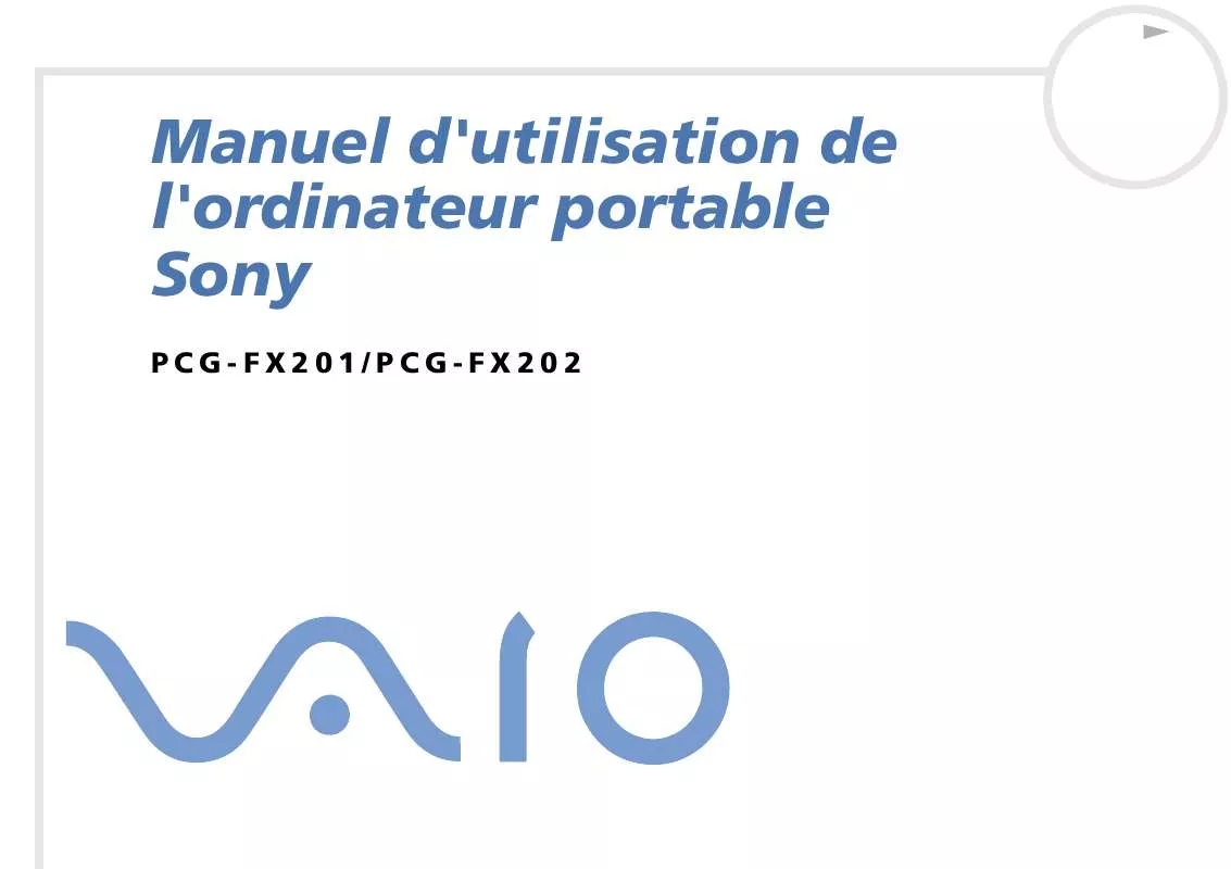 Mode d'emploi SONY PCG-FX201