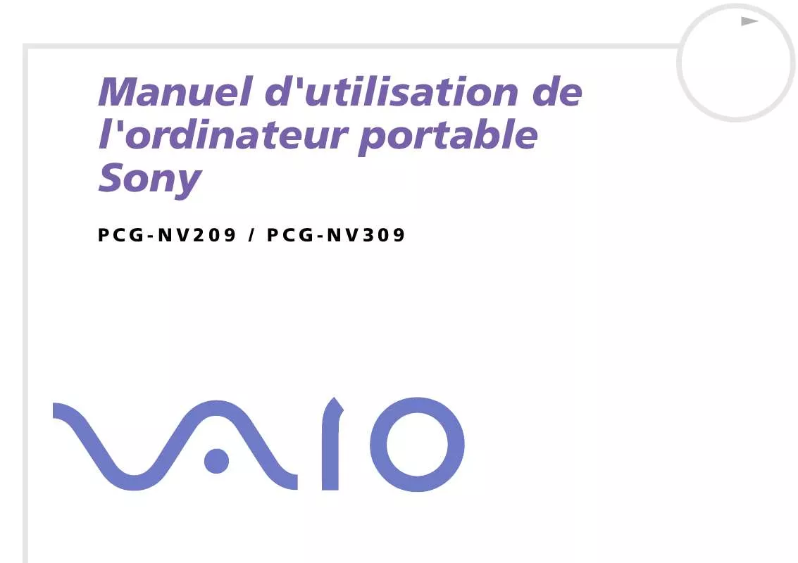 Mode d'emploi SONY PCG-NV209