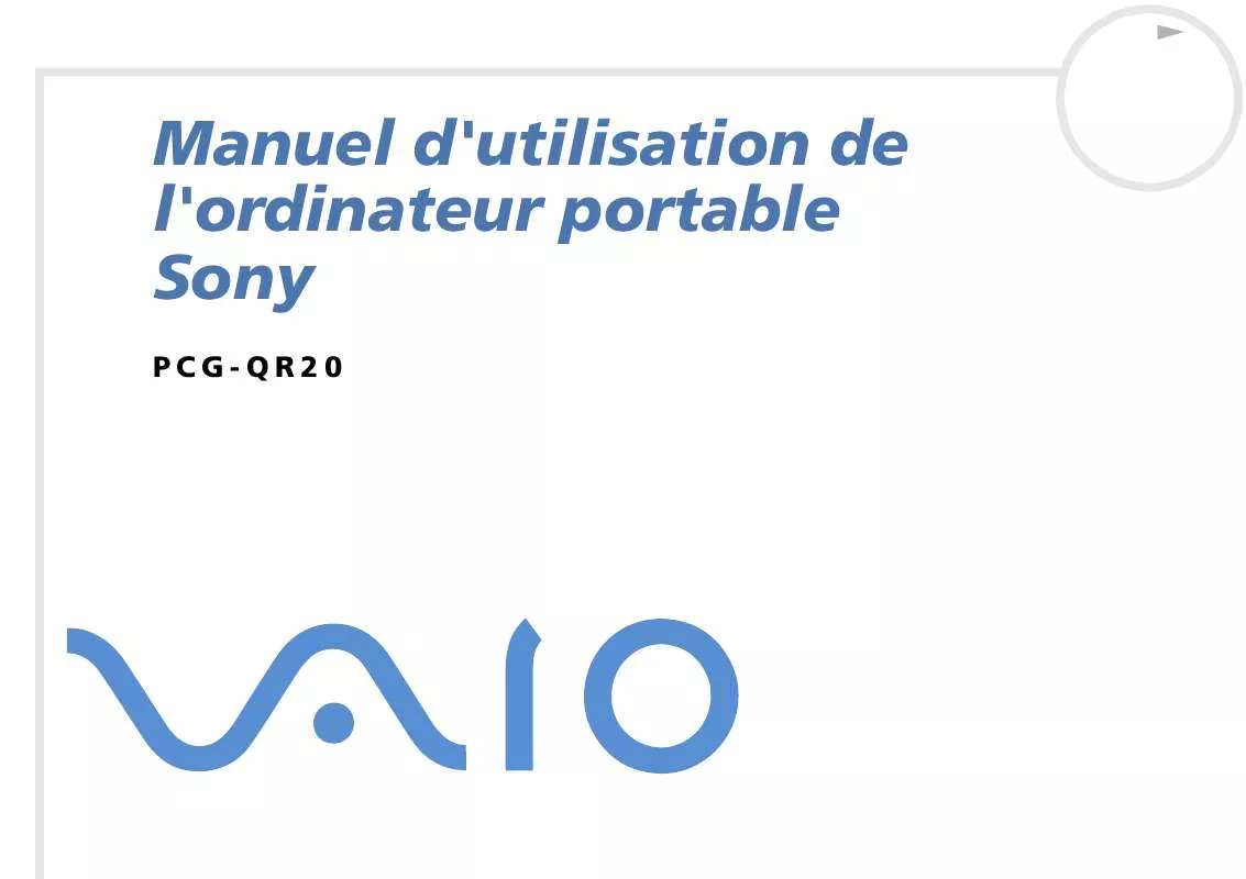 Mode d'emploi SONY PCG-QR20