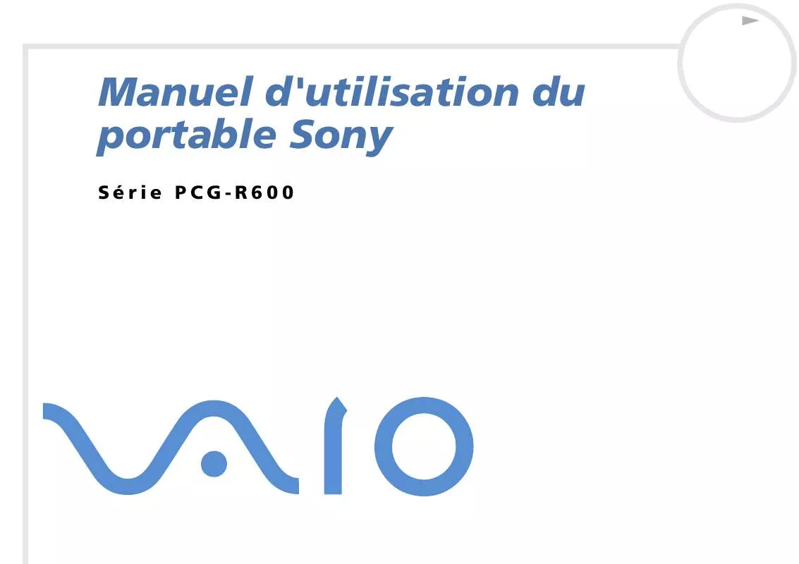 Mode d'emploi SONY PCG-R600HEP