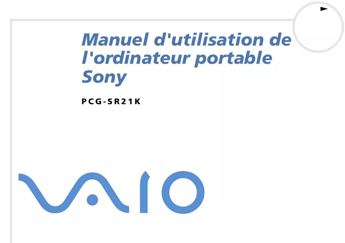 Mode d'emploi SONY PCG-SR21K