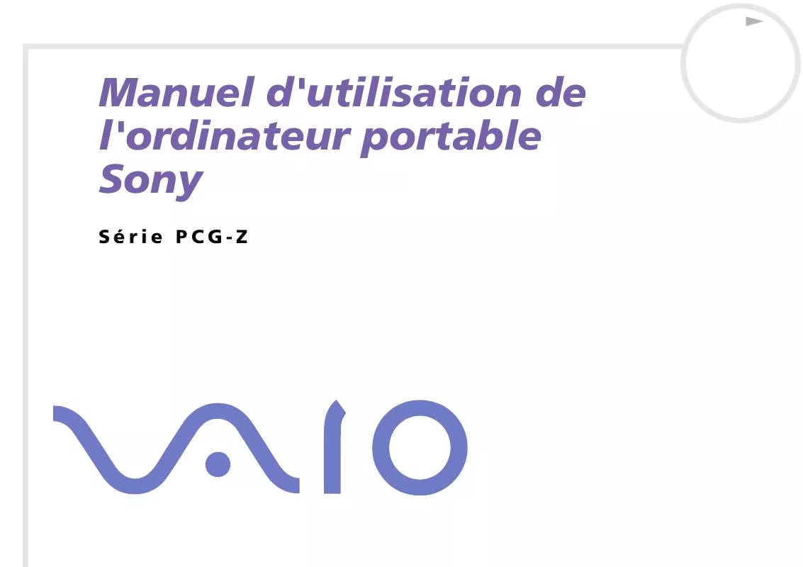 Mode d'emploi SONY PCG-Z1RMP