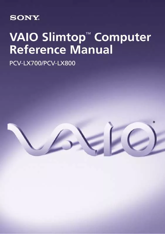 Mode d'emploi SONY VAIO PCV-LX700