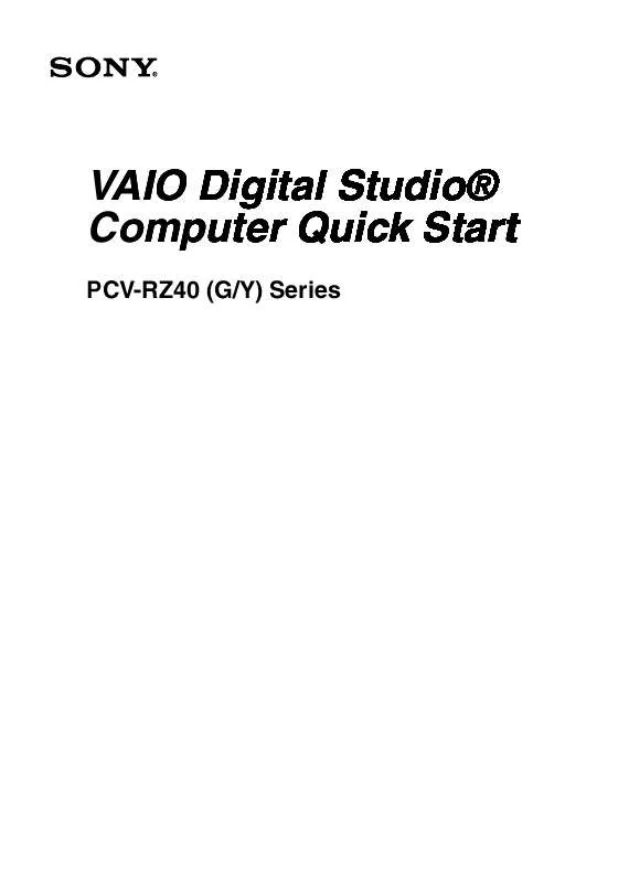 Mode d'emploi SONY VAIO PCV-RZ49