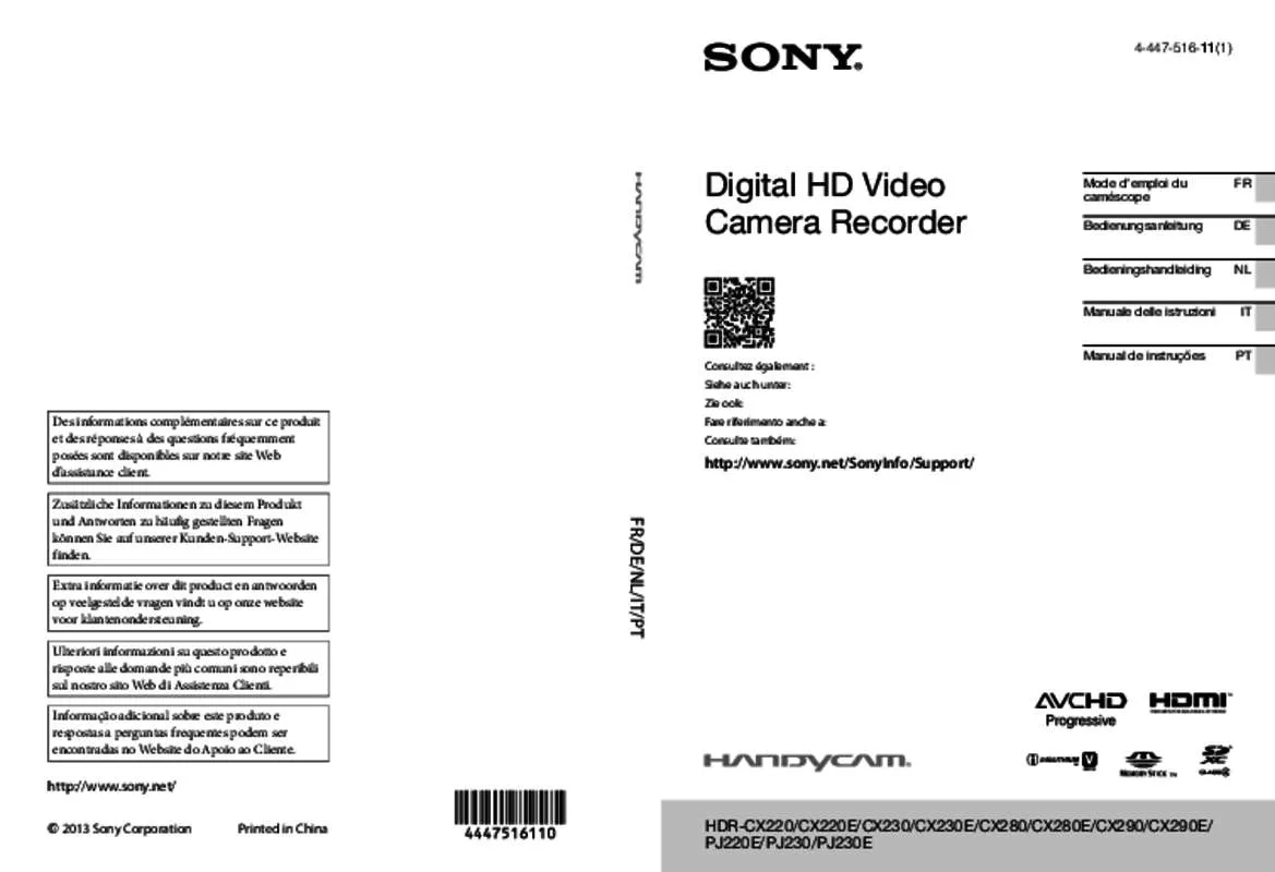 Mode d'emploi SONY PJ320