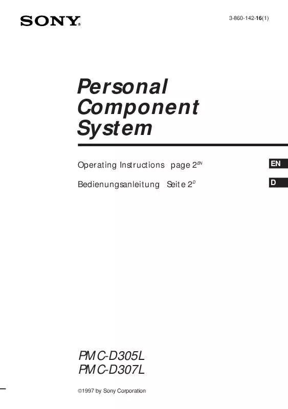 Mode d'emploi SONY PMC-D307L