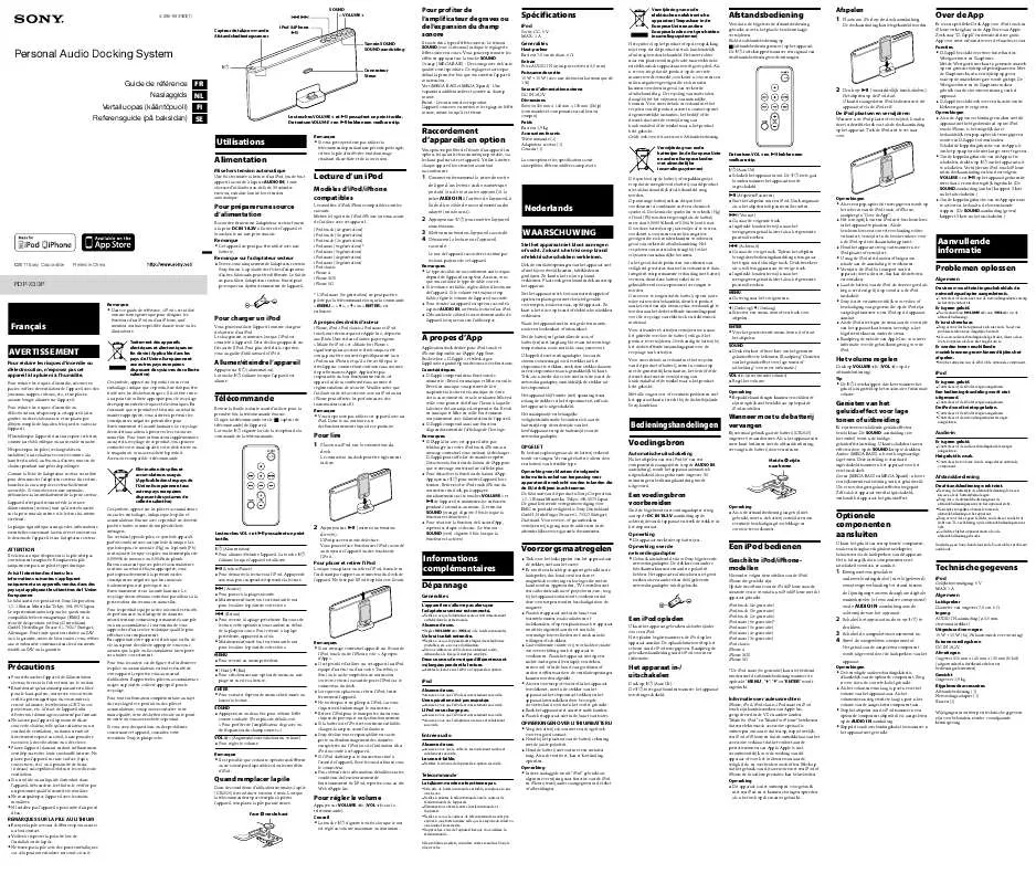 Mode d'emploi SONY RDP-X30IP