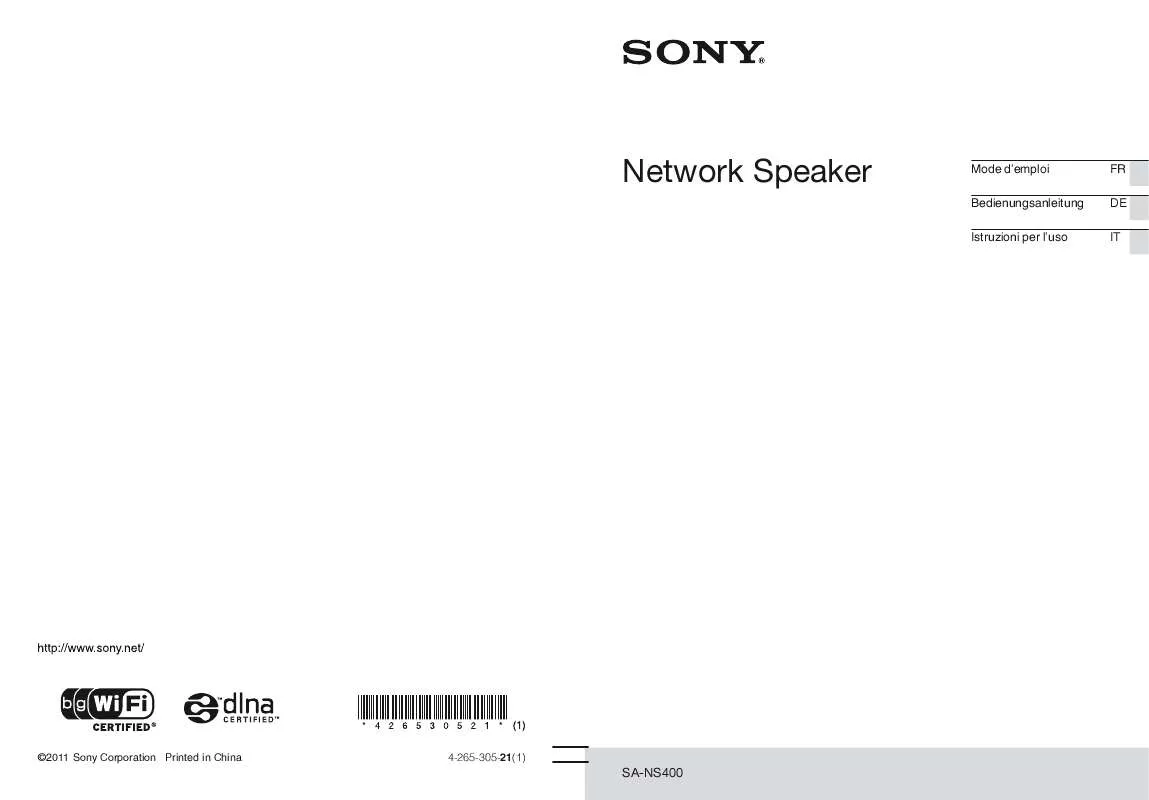 Mode d'emploi SONY SA-NS400