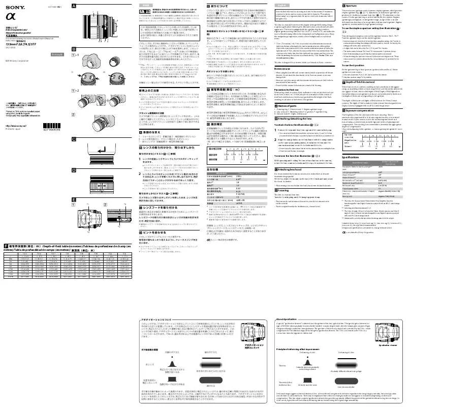 Mode d'emploi SONY SAL-135F28