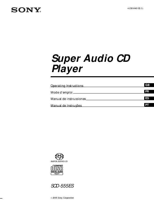 Mode d'emploi SONY SCD-555ES