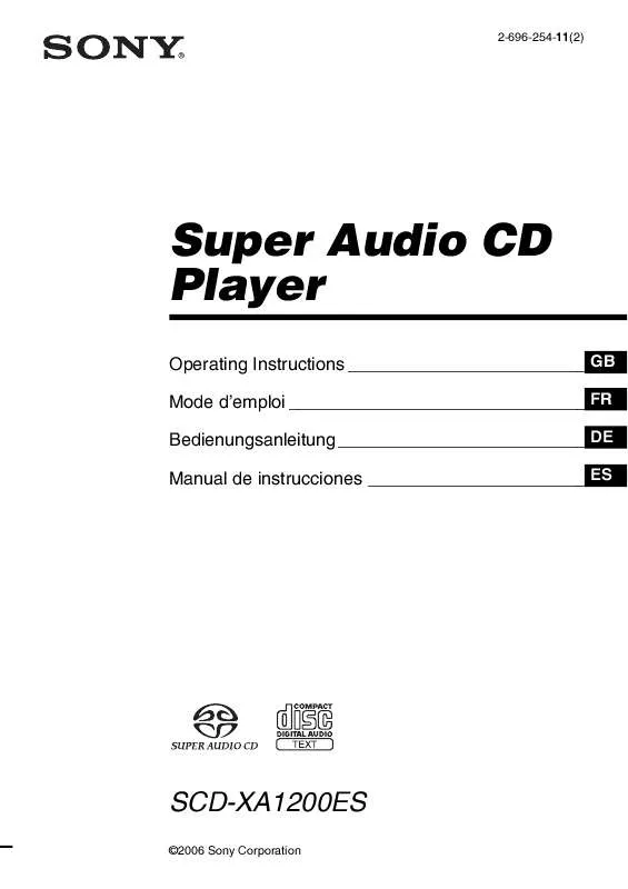 Mode d'emploi SONY SCD-XA1200ES