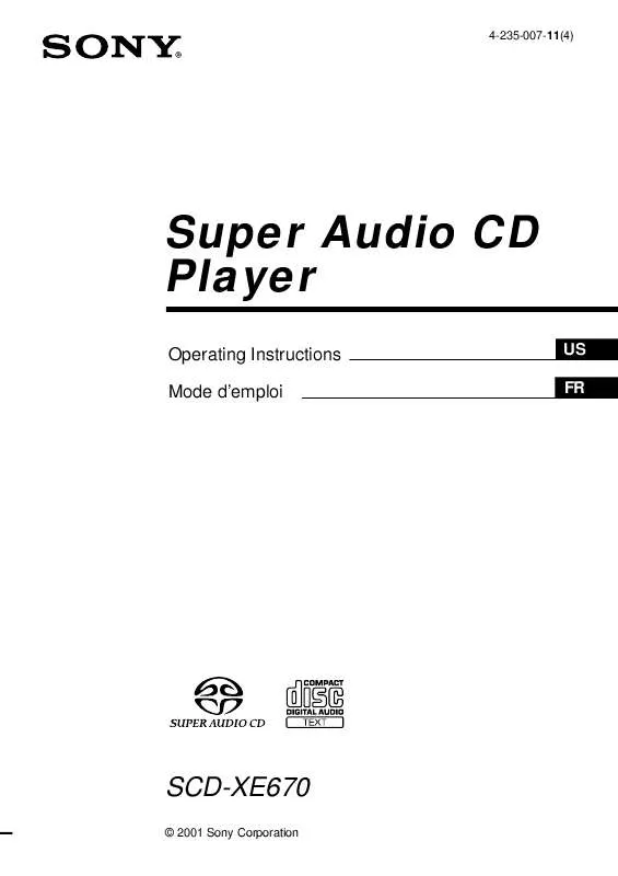 Mode d'emploi SONY SCD-XE670