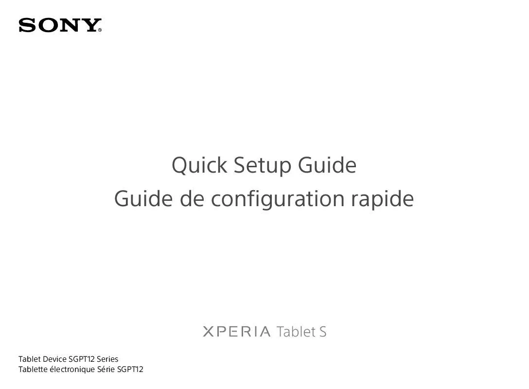 Mode d'emploi SONY SGPT123US/S