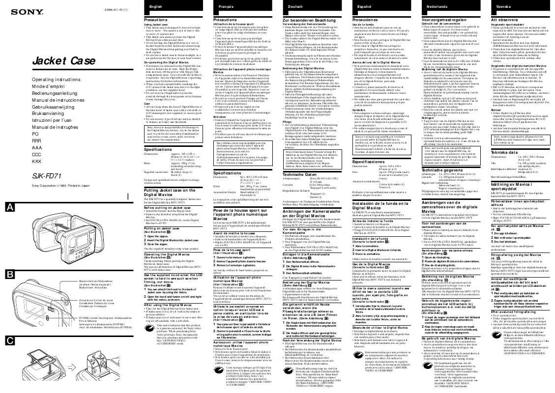 Mode d'emploi SONY SJK-FD71