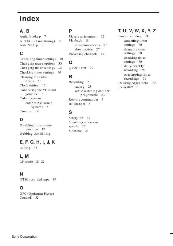 Mode d'emploi SONY SLV-E180EE