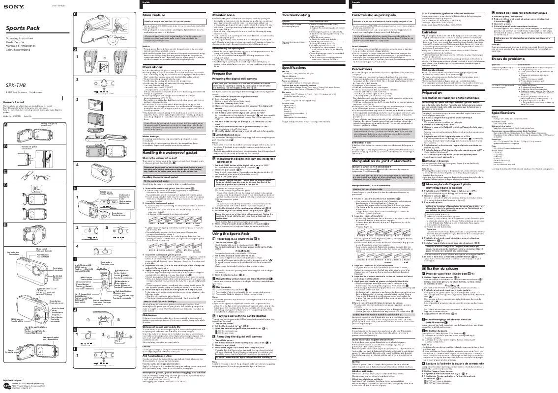 Mode d'emploi SONY SPK-THB