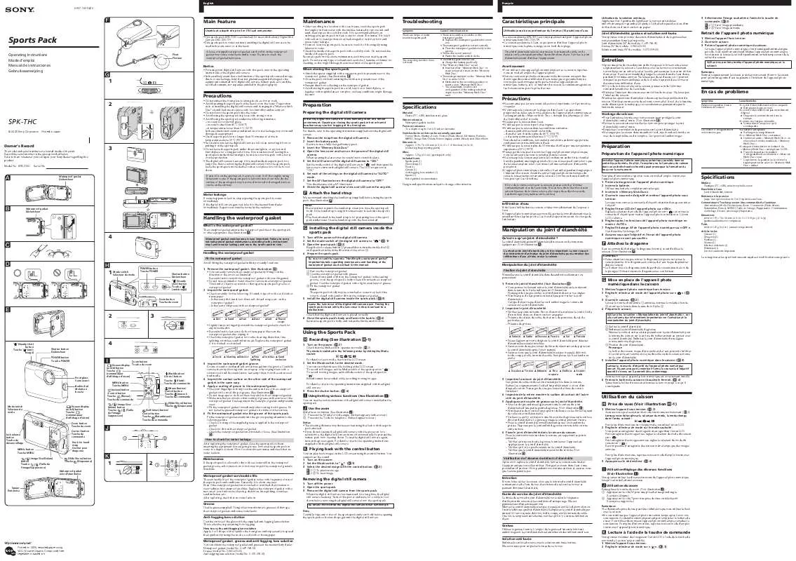 Mode d'emploi SONY SPK-THC