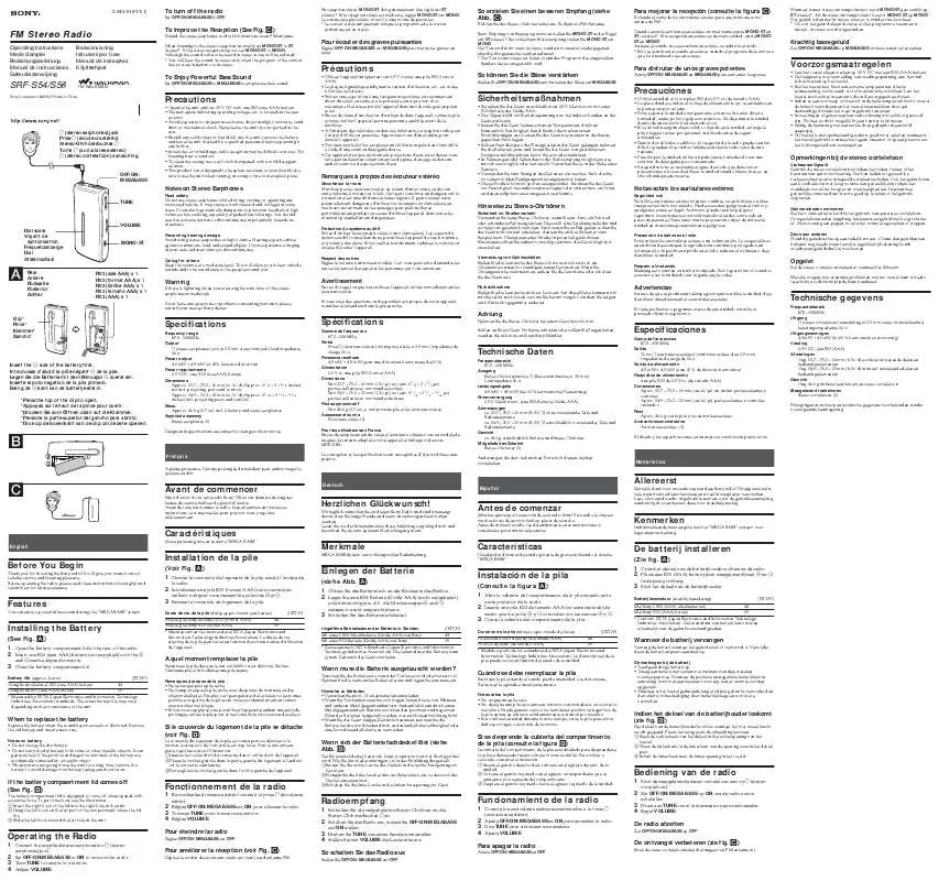 Mode d'emploi SONY SRF-S56