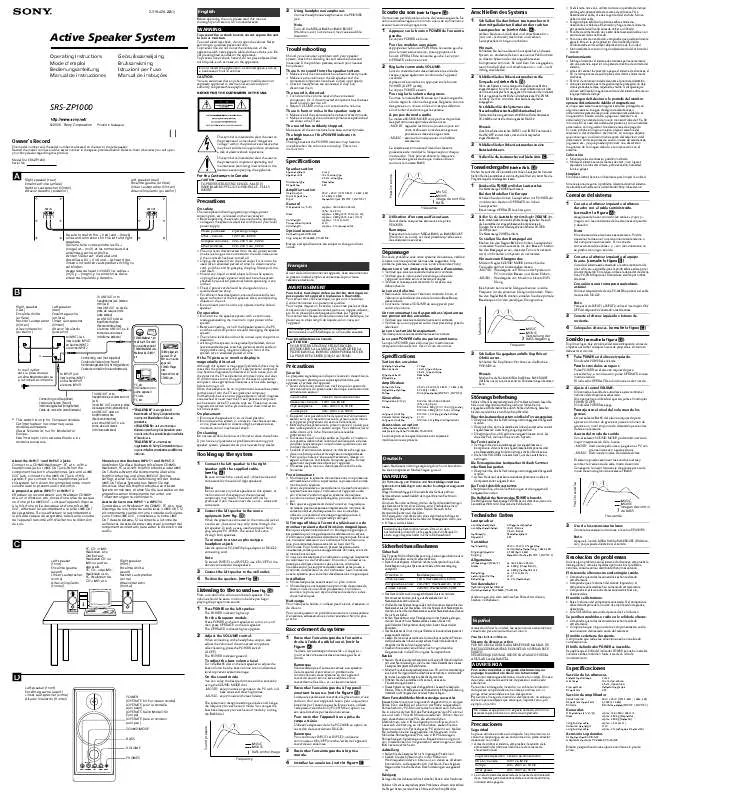 Mode d'emploi SONY SRS-ZP1000