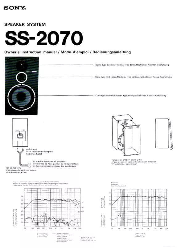 Mode d'emploi SONY SS-2070