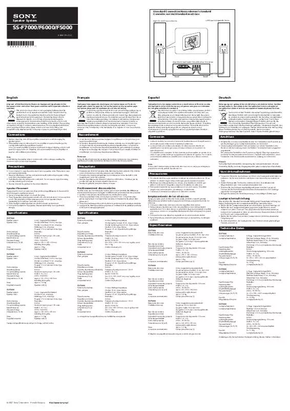 Mode d'emploi SONY SS-F7000