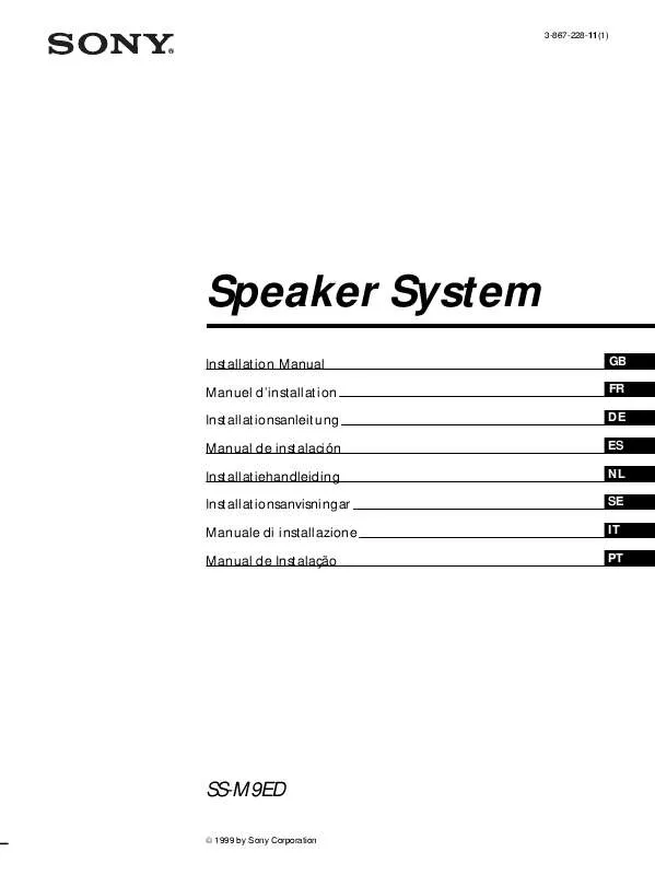 Mode d'emploi SONY SS-M9ED