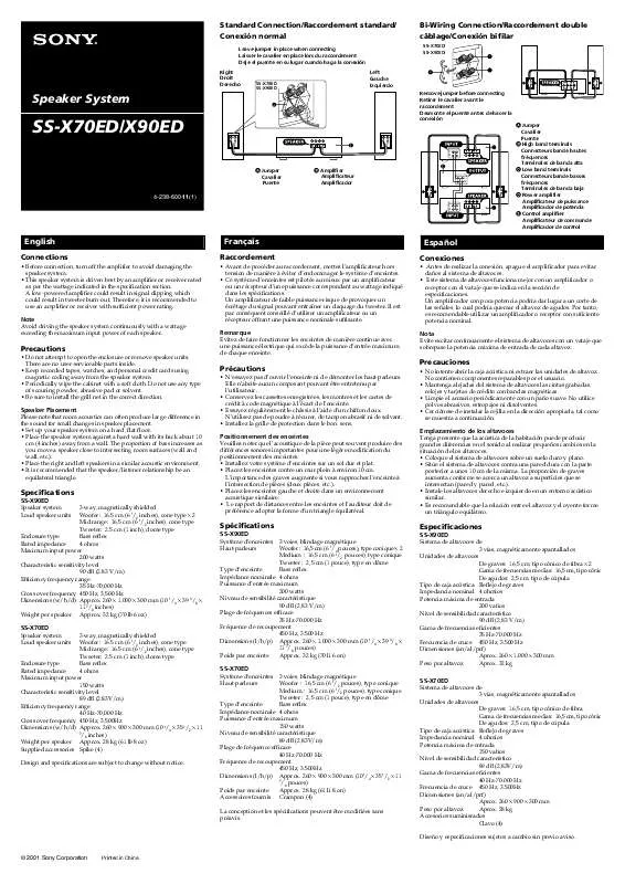 Mode d'emploi SONY SS-X70ED