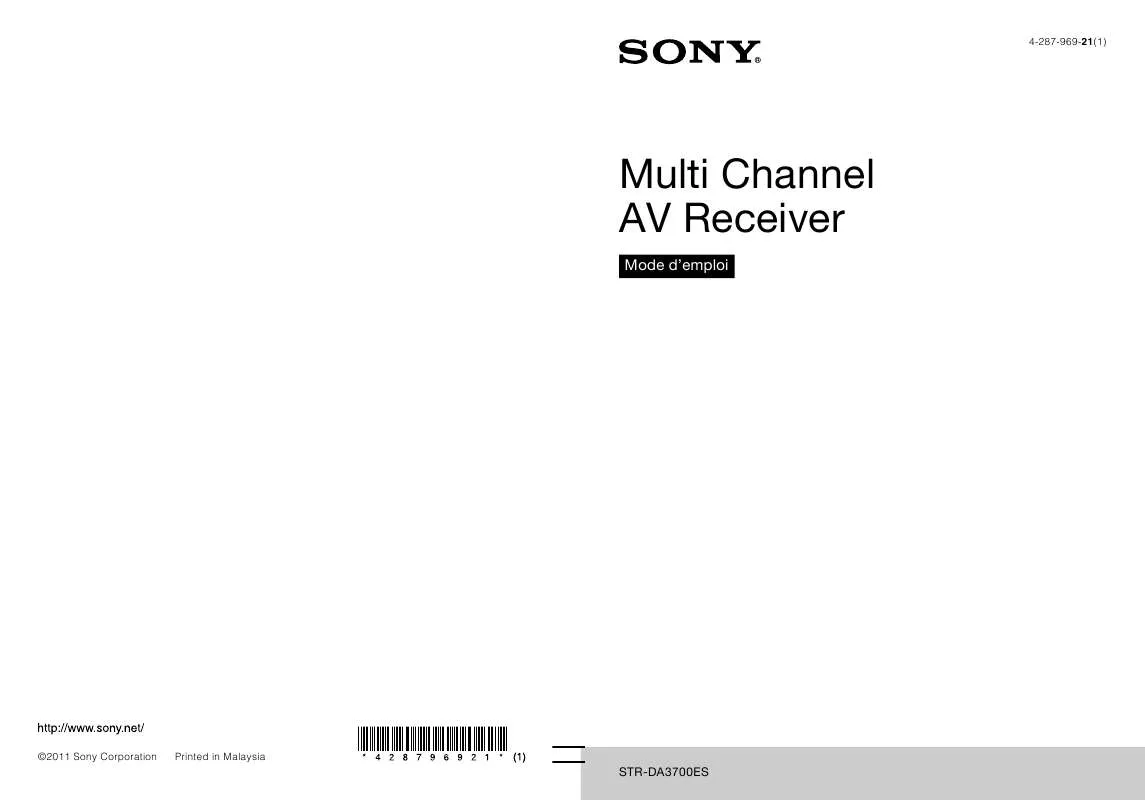 Mode d'emploi SONY STR-DA3700ES